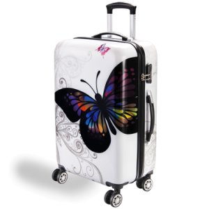 Monzana Koffer hartschale butterfly l aus polycarbonat 66l 68x43x27cm