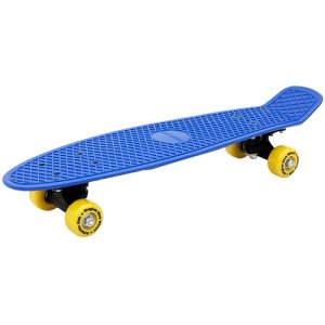 Retro Skateboard + PU-Dämpfer - Blau-Gelb