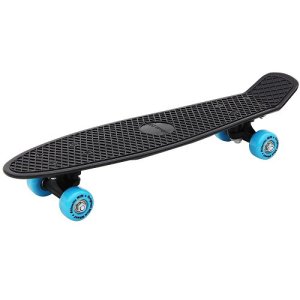 Deuba Retro skateboard + pu-dämpfer - schwarz-blau