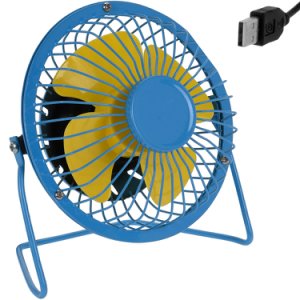 Deuba Usb ventilator aus metall - blau/gelb - Ø 13,5cm
