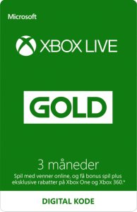 Microsoft Xbox live – 3 måneders gold-medlemskab (digital kode)