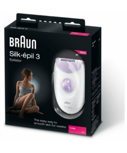 Braun Silk-Epil 3/3170 Soft Perfection Legs Corded Epilator with 1 Extra, Purple - Size One