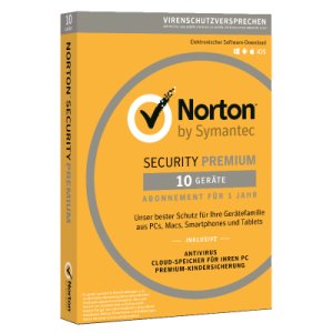 Symantec Norton Security Premium 3.0, 10 dispositivos, versión completa, [Edición 2020]. 1 Año