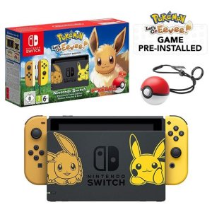 Bundle: Nintendo Switch Console (Limited Edition) with Pokemon: Lets Go Eevee! (Digital Download)