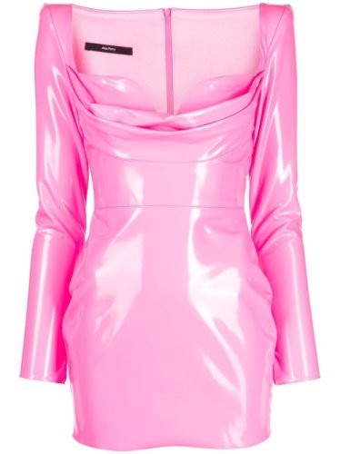 Mini abito con effetto lucido in rosa - donna