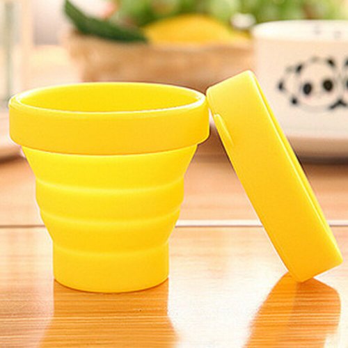 Bærbar silikone folde vand kop slik farve silikone rejser sammenfoldelige kopper til rejse udendørs camping drinkware værktøjer