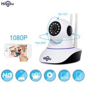 Productspro Hiseeu hjemmesikkerhed 720p 1080p wifi ip-kamera audiooptagelse sd-kort hukommelse p2p hd cctv overvågning trådløst kamera baby monitor - 1080p add 32