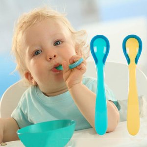 Productspro Temperatur varmeføler babybestik til fodring af tallerkener ske ske sikkerhed spædbarn forvirret fodring prato infantil - blue
