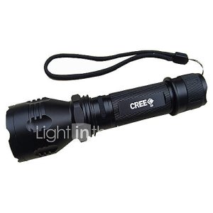 5-Mode Cree XR-E Q5 LED Flashlight (240LM, Noir, 1x18650)