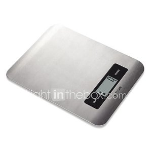 5kg/11lb lcd balance de cuisine électronique avec plaque en acier inoxydable plat