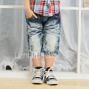 Boy's Denim Cropped Trousers Straight Jeans