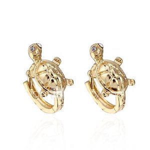 conception de tortue de mode en or 18 carats placage zircon boucles d'oreilles de femmes