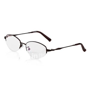 [Free Lenses] Women's Metal Oval Half-Rim Classic Reading Eyeglasses