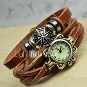 histoire de temps cuir vintage montre bracelet