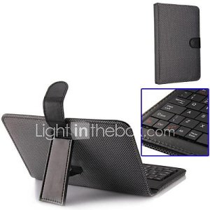 Keyboard Leather Case with Holder Data Cable Touch Pen for Ultrathin 7 Inch Tablet PC