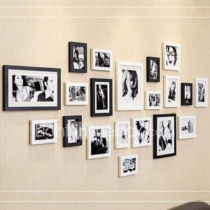 Noir blanc Photo Frame Collection Ensemble de 20