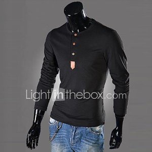 nouvelle norme slim en cuir conception raccord à manches longues t-shirt pour hommes