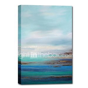 Peinture à l'huile peinte à la main Résumé Bule ciel et la mer avec cadre étiré