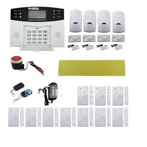 quadri-bande système d'alarme de sécurité à la maison de cambrioleur w / kit de capteur de détecteur / télécommande