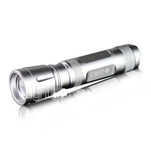 Raybow RB-202 Rechargeable 3-Mode 1x Cree Q5 Zoom LED Flashlight(240LM, 1x18650, Silver)