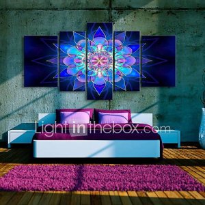 Stretched Canvas Art Beautiful Dream Flower Decorative Painting Set of 5