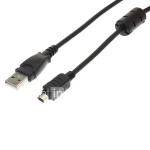 USB 12P Câble pour Olympus CB-USB5 FE Stylus SP Series (Noir, 1.5M)