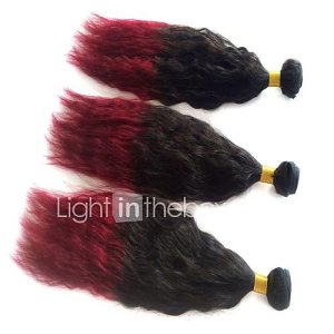 Vague naturelle des cheveux de couleur deux tons extensions de cheveux 22inch de ombre brésilien