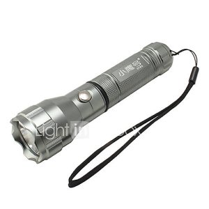ZY-812 rechargeables 3-Mode Cree XP-E Q5 LED Flashlight (240LM, 1x18650, Argent)