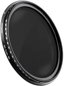 Polaroid Optics Multi-Coated Variable Range [ND3, ND6, ND9, ND16, ND32, ND400] Neutral Density Fader Filter ND2-ND2000, 62 mm