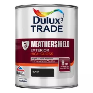 Dulux Trade Black Gloss Metal & Wood Paint, 1L
