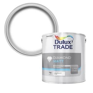 Dulux Trade Diamond Pure Brilliant White Matt Emulsion Paint 2.5L