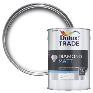Dulux Trade Diamond Pure Brilliant White Matt Emulsion Paint 5L
