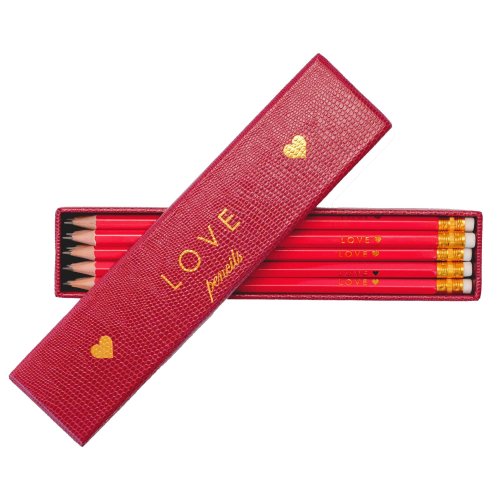 Sloane Stationery Clever Pencils - Box of 10 LOVE Pencils in Cherry