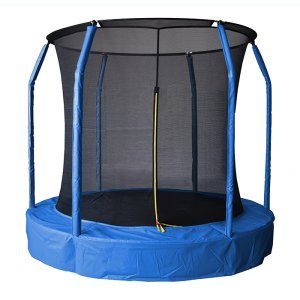 Air League 12ft In Ground Sunken Trampoline With Safety Enclosure Blue