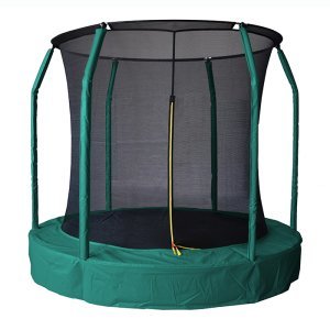 Air League 12ft In Ground Sunken Trampoline With Safety Enclosure Green