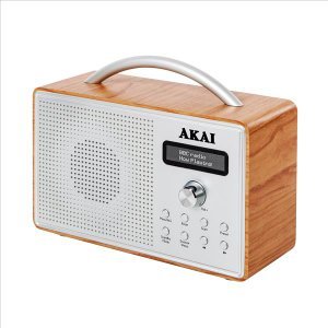 AKAI DAB Radio with LED Screen, Alarm Clock and Sleep Timer (Oak)