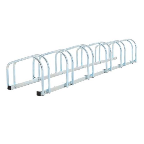 HOMCOM 6-Bike Rack Floor Parking Stand-Silver
