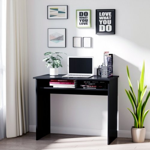 HOMCOM PB Writing Desk Laptop Table Home Office Workstation Learning Center W/ Drawer-Black