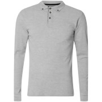 Advocate Men's Ralling Long Sleeve Polo Shirt - Light Grey Melange - XL - Grey