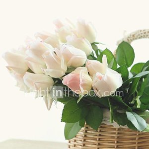 10 10 Rama PU Rosas Flor de Mesa Flores Artificiales 55CM