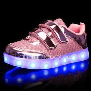 Chica Zapatillas de deporte Zapatos con luz Sintético Otoño Invierno Boda Casual LED Tacón Bajo Dorado Plata Rosa Menos de 2'5 cms
