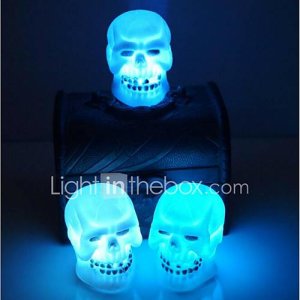 color al azar venta de materiales de decoración de Halloween del cráneo de luz nocturna