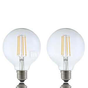 Lightinthebox E26/e27 bombillas de filamento led g95 4 cob 600 lm blanco cálido 2700 k regulable ac 100-240 v