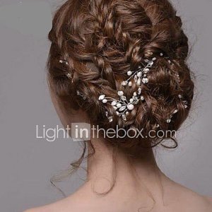 Lightinthebox Joyas de diamantes de imitación de pelo horquillas de plata perla de las mujeres para la fiesta de la boda