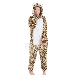 Lightinthebox Kigurumi pijamas leopardo festival/celebración ropa de noche de los animales halloween marrón leopardo mink velvet kigurumi porhombre