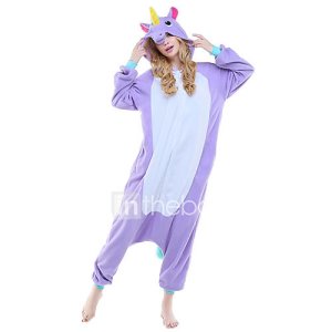 Lightinthebox Kigurumi pijamas unicorn leotardo/pijama mono festival/celebración ropa de noche de los animales halloween rosado azul piscina púrpula