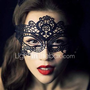 Lightinthebox Máscara de ojo atractiva negra de la máscara del cordón de la señora de las ventas calientes 1pcs para el traje del vestido de lujo del