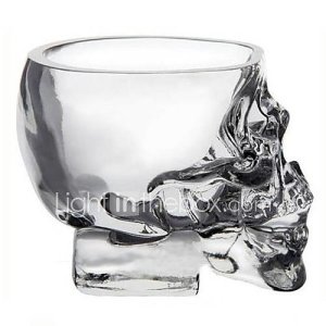 Mini calavera de cristal taza cabeza vodka vidrio tiro mercancías de la bebida de whisky para la barra casera