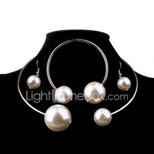 Lightinthebox Mujer juego de joyas moda elegant nupcial de gran tamaño joyería de disfraz perla perla artificial legierung bola pendientes collar