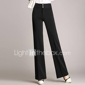 Lightinthebox Mujer sencillo tiro medio inelástica chinos pantalones,delgado un color